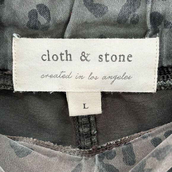 Cloth & Stone‎ Animal Print Joggers Green/Black Large - Picture 2 of 8